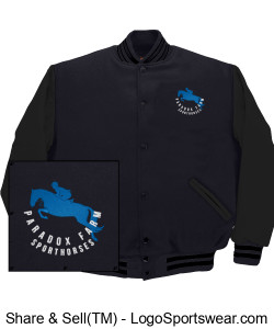 Game Sportswear Adult Varsity Wool Leather Jacket - Black Design Zoom